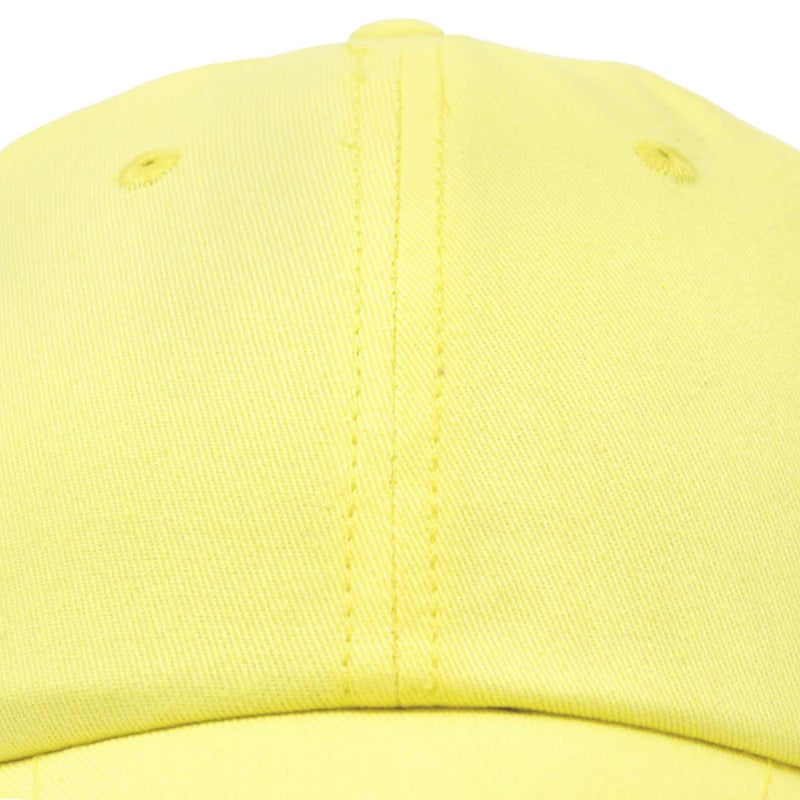 DALIX Womens Hat Lightweight 100% Cotton Cap in Yellow - Image 2